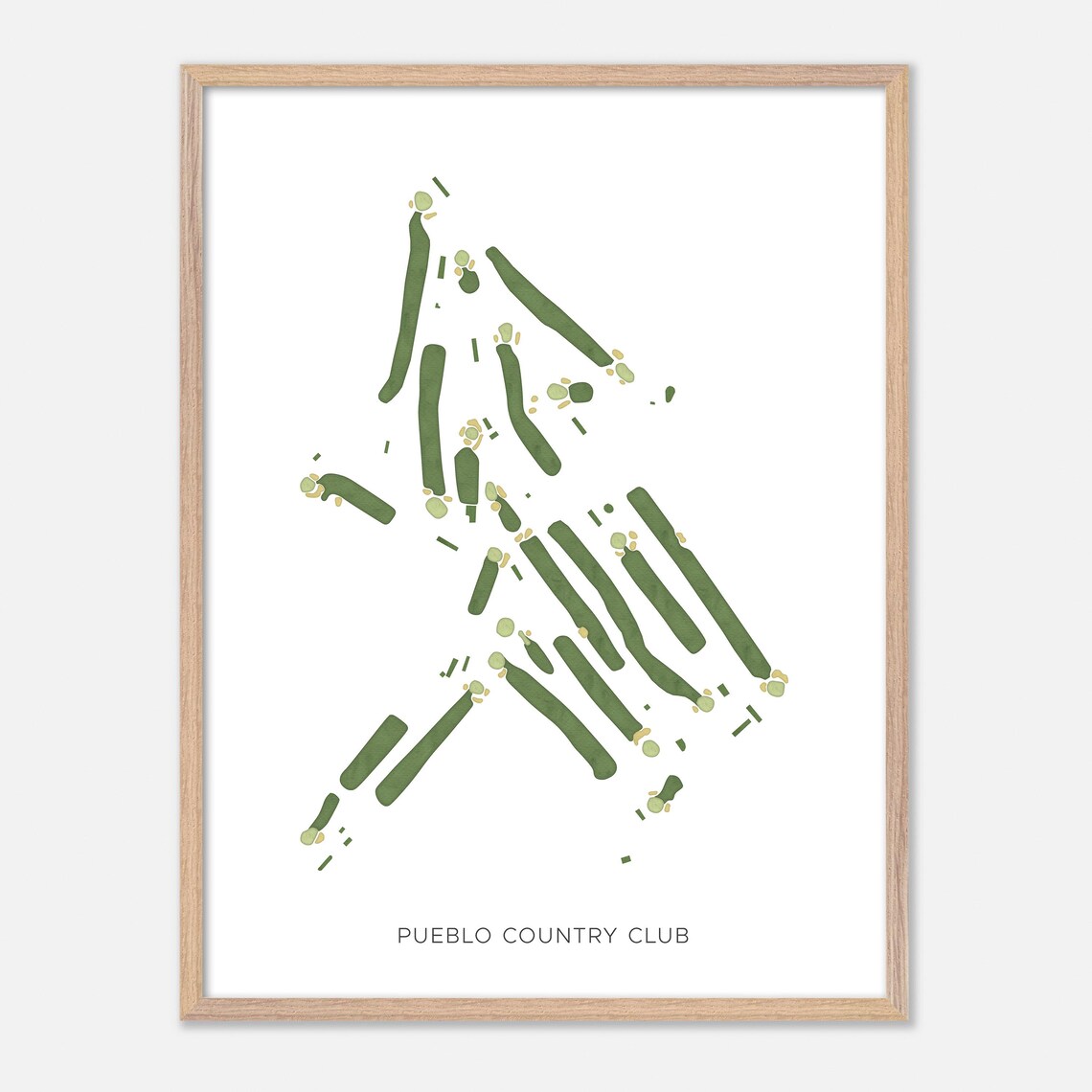 Pueblo Country Club Pueblo Colorado Modern Watercolor Golf Map Poster - Image 2