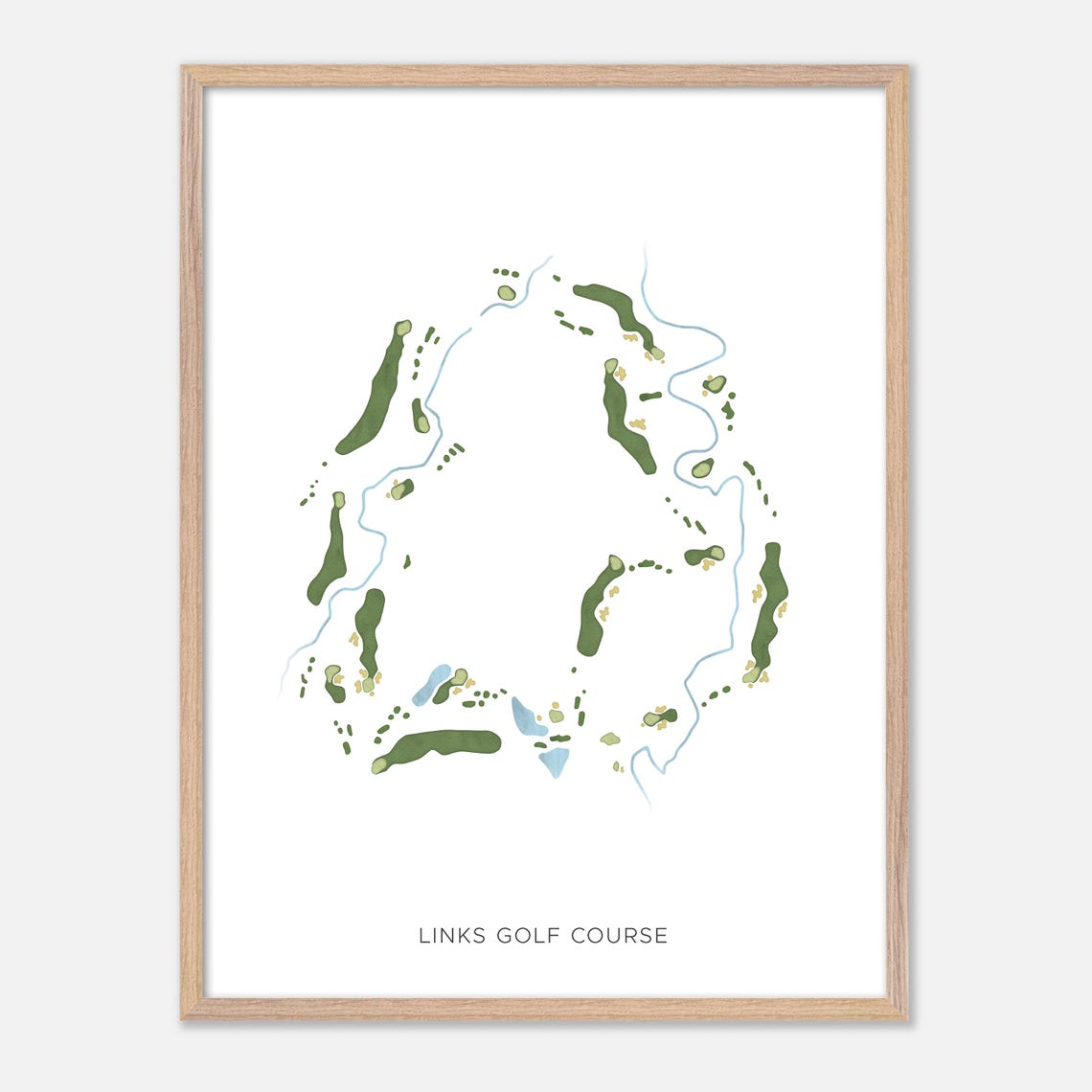 Links Golf Course Littleton Colorado Modern Watercolor Map Poster - Image 6