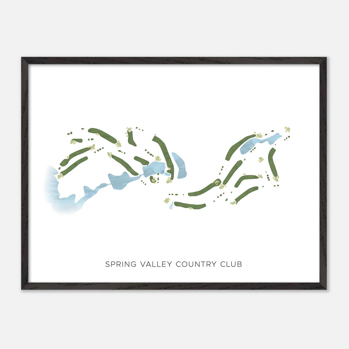 Spring Valley Country Club Golf Course Watercolor Map Art Poster - Image 5