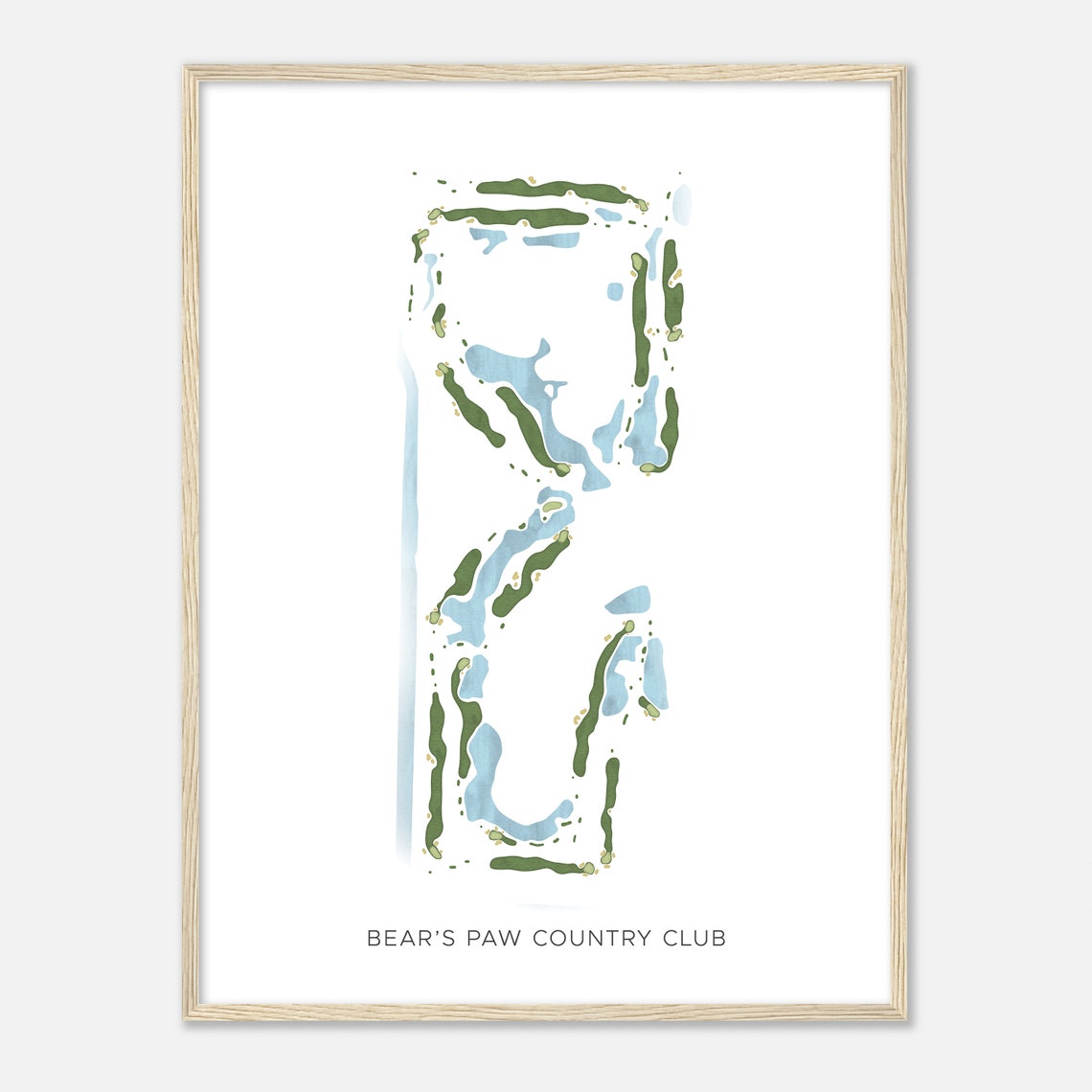 Bears Paw Country Club Elegant Minimalist Golf Course Poster - Image 2