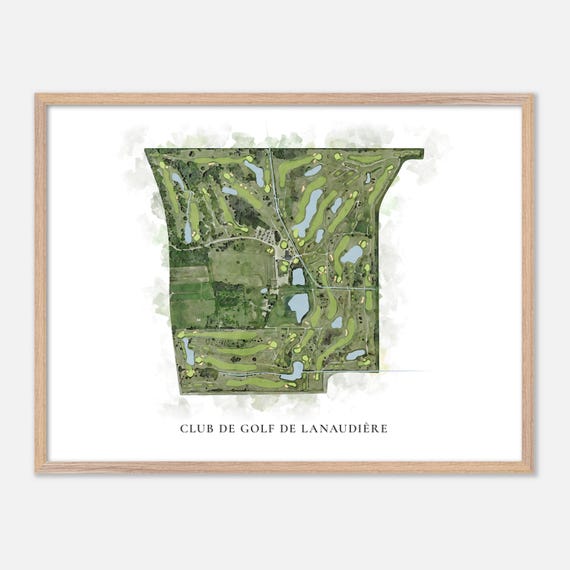 Club De Golf De Lanaudire In Canada Classic Watercolor Map Golfer Gift Golf Wall Art Golf Poster Print Course Layout