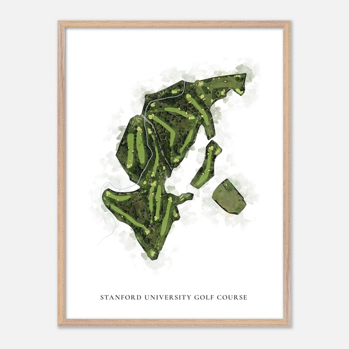 Stanford University Golf Course Classic Watercolor Map - Image 2