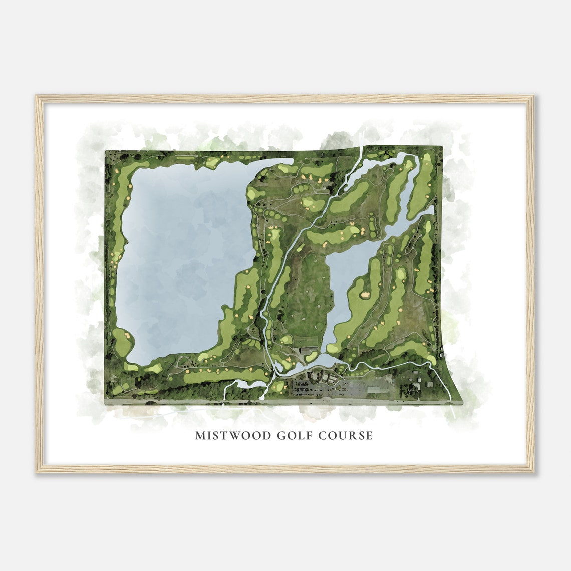Mistwood Golf Course Illinois Classic Watercolor Map Golfer Gift Golf Wall Art Golf Poster Print Course Layout - Image 2