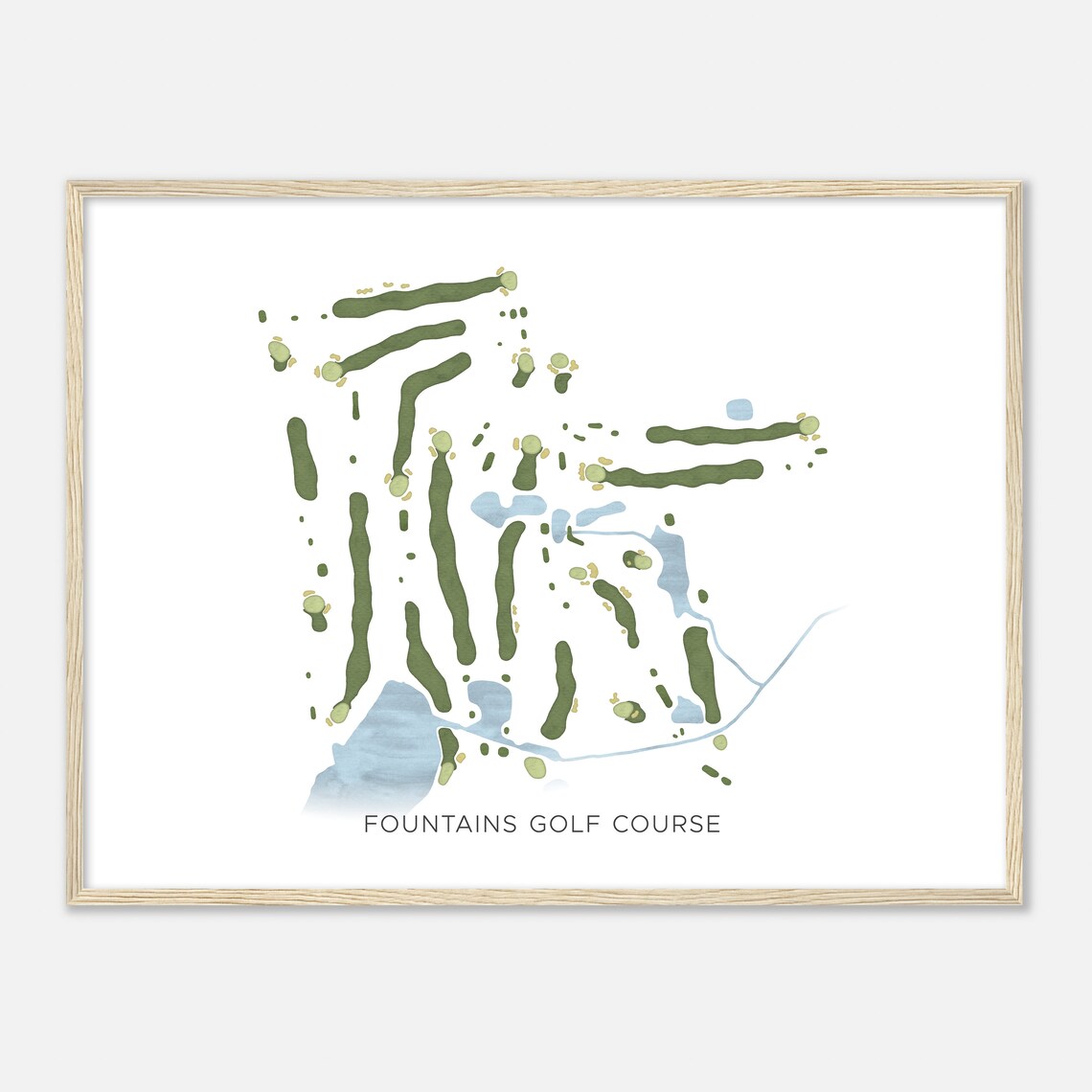 Fountains Golf Course Michigan Modern Watercolor Poster Print - Image 2
