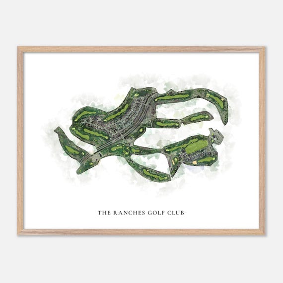 The Ranches Golf Club In Eagle Mountain Utah Classic Watercolor Map Golfer Gift Golf Wall Art Golf Poster Print Course Layout