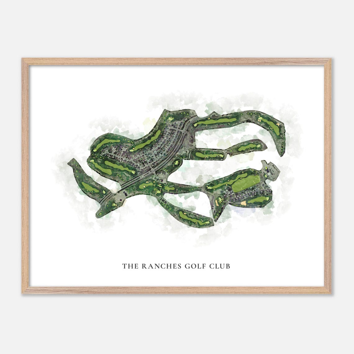 The Ranches Golf Club Classic Watercolor Golf Course Map Art Print