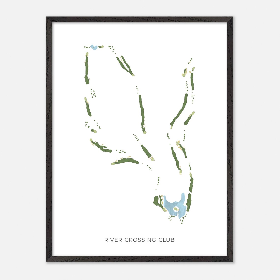 River Crossing Club Spring Branch Texas Modern Watercolor Map Golf Poster - Image 3