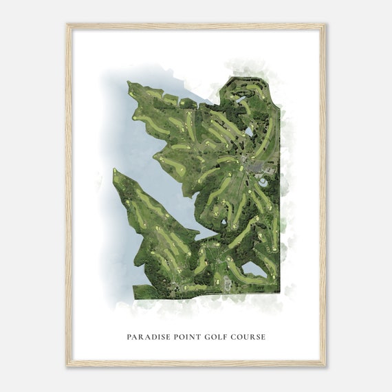 Paradise Point Golf Course Missouri Classic Watercolor Map Golfer Gift Golf Wall Art Golf Poster Print Course Layout