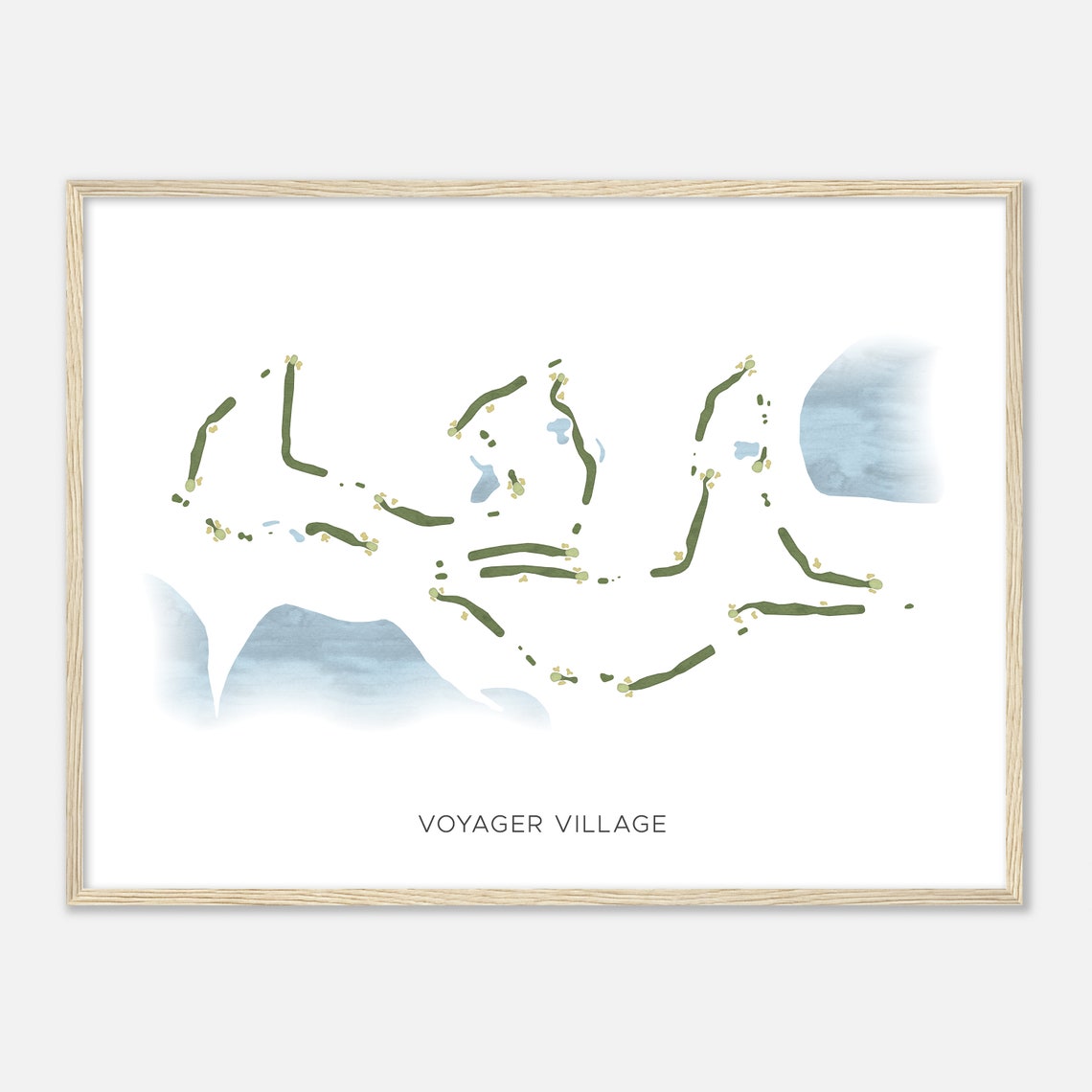Voyager Village Wisconsin Minimalist Watercolor Course Map Poster - Image 2