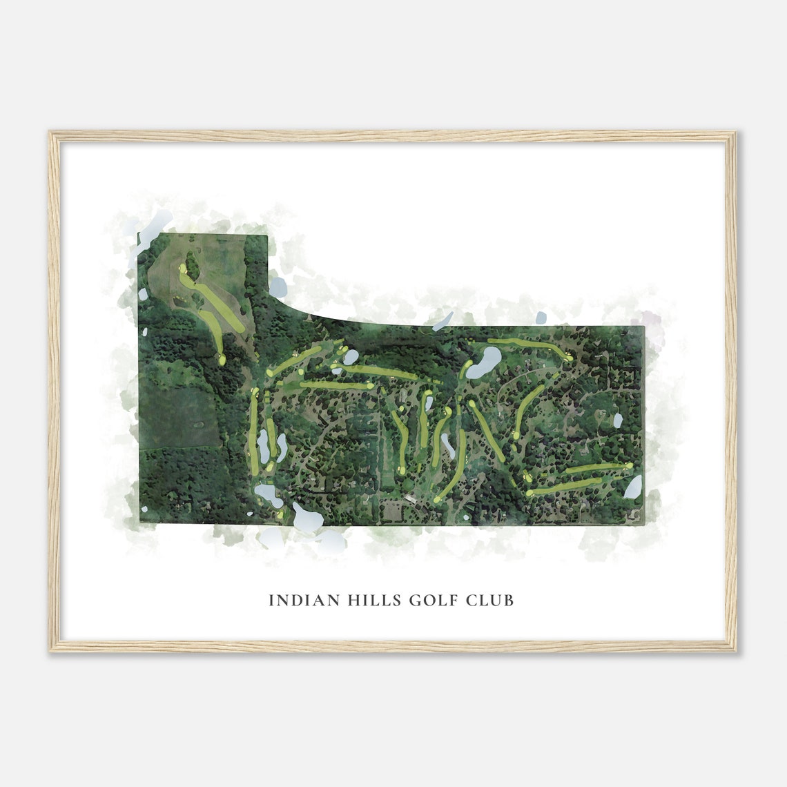 Indian Hills Golf Club Minnesota Classic Watercolor Course Map Poster