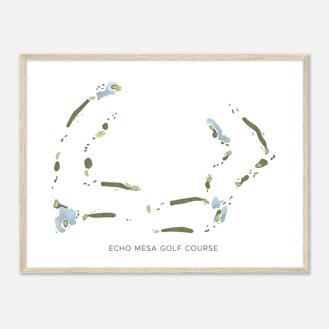 Echo Mesa Golf Course Arizona Minimalist Watercolor Course Map Poster - Image 2