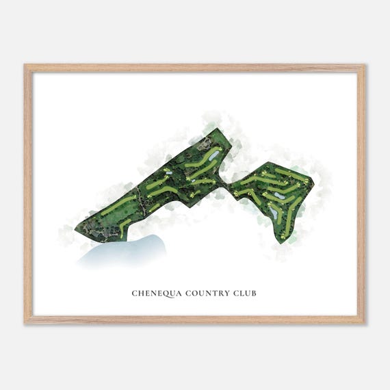 Chenequa Country Club In Hartland Wisconsin Classic Watercolor Map Golfer Gift Golf Wall Art Golf Poster Print Course Layout
