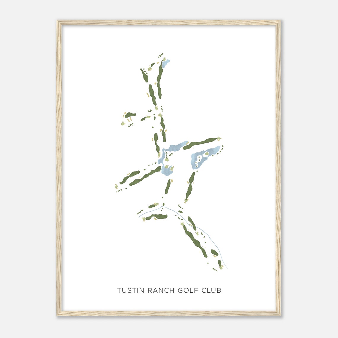 Tustin Ranch Golf Club Modern Watercolor Course Map Wall Art - Image 2