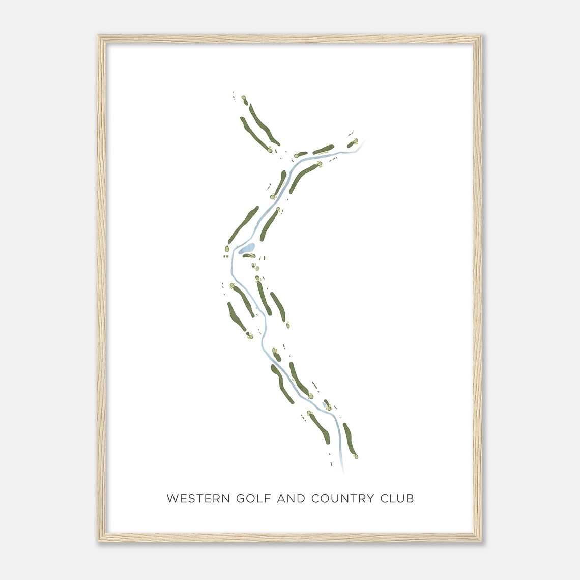 Western Golf and Country Club Poster Minimalist Map Golf Gift
