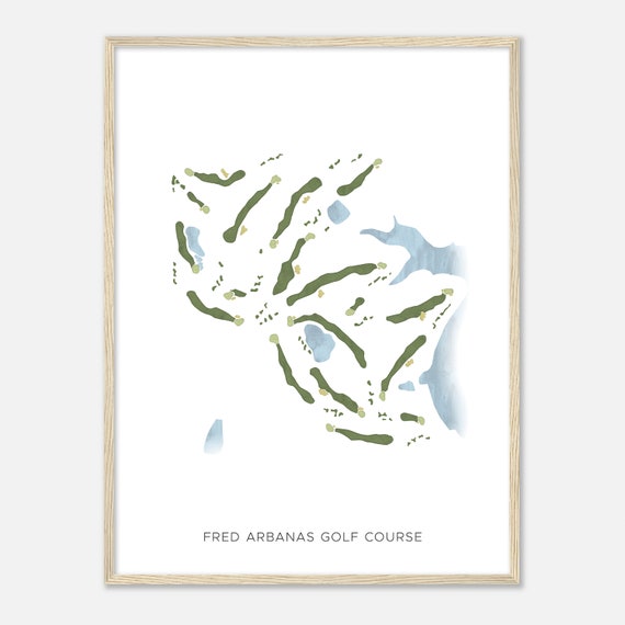 Fred Arbanas Golf Course Missouri Modern Watercolor Map Golfer Gift Golf Wall Art Golf Poster Print Course Layout