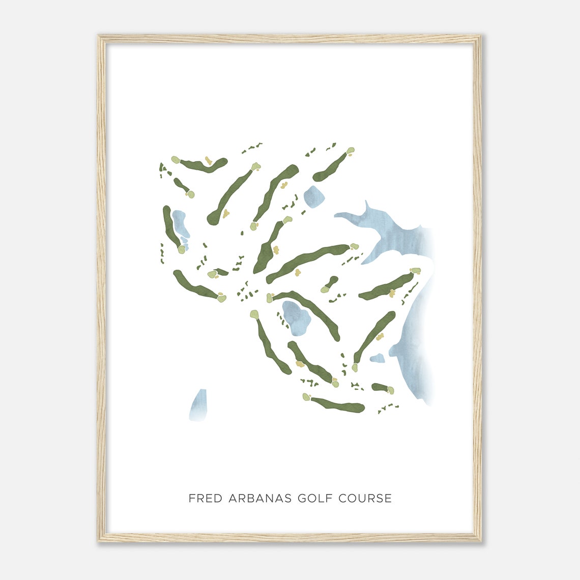 Fred Arbanas Golf Course Missouri Modern Watercolor Course Map Poster