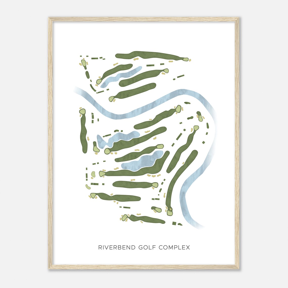 Riverbend Golf Complex Washington Modern Watercolor Map Golfer Gift Golf Wall Art Golf Poster Print Course Layout - Image 2