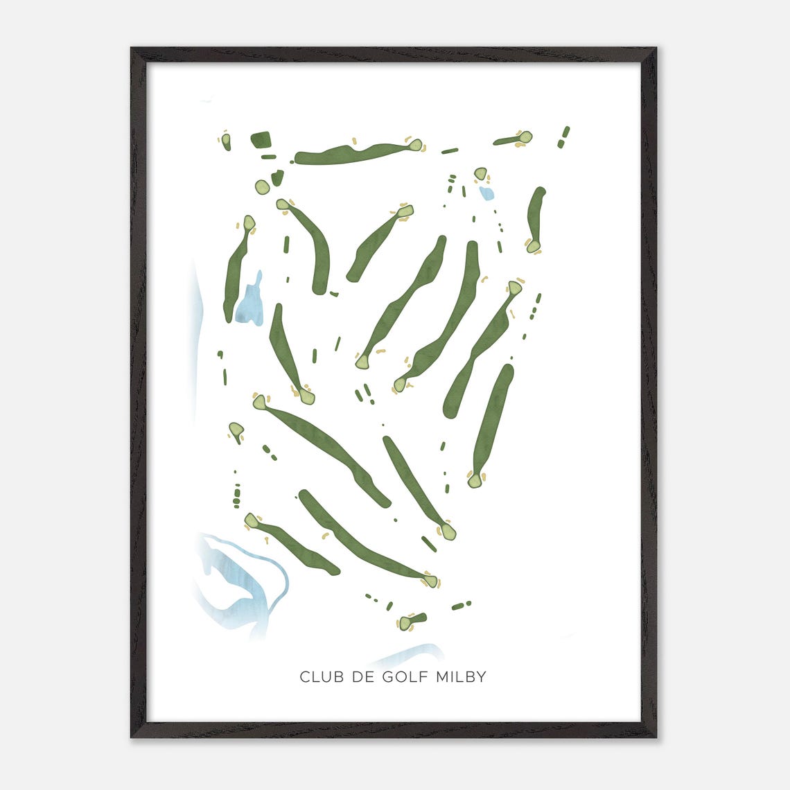 Club de Golf Milby Canada Modern Watercolor Course Map Poster - Image 2