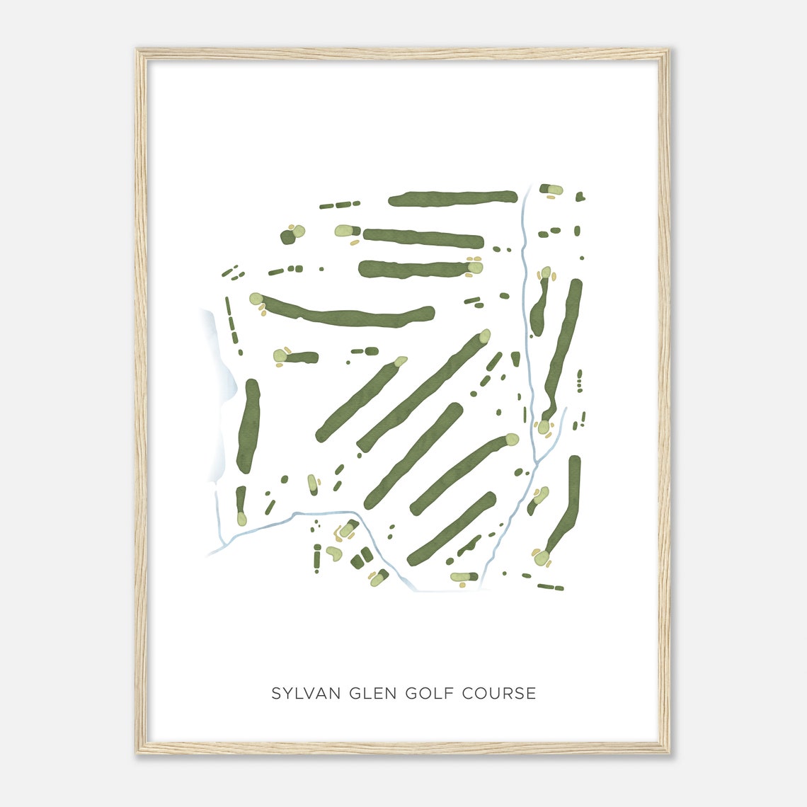 Sylvan Glen Golf Course Michigan Modern Watercolor Map Golfer Gift Golf Wall Art Golf Poster Print Course Layout