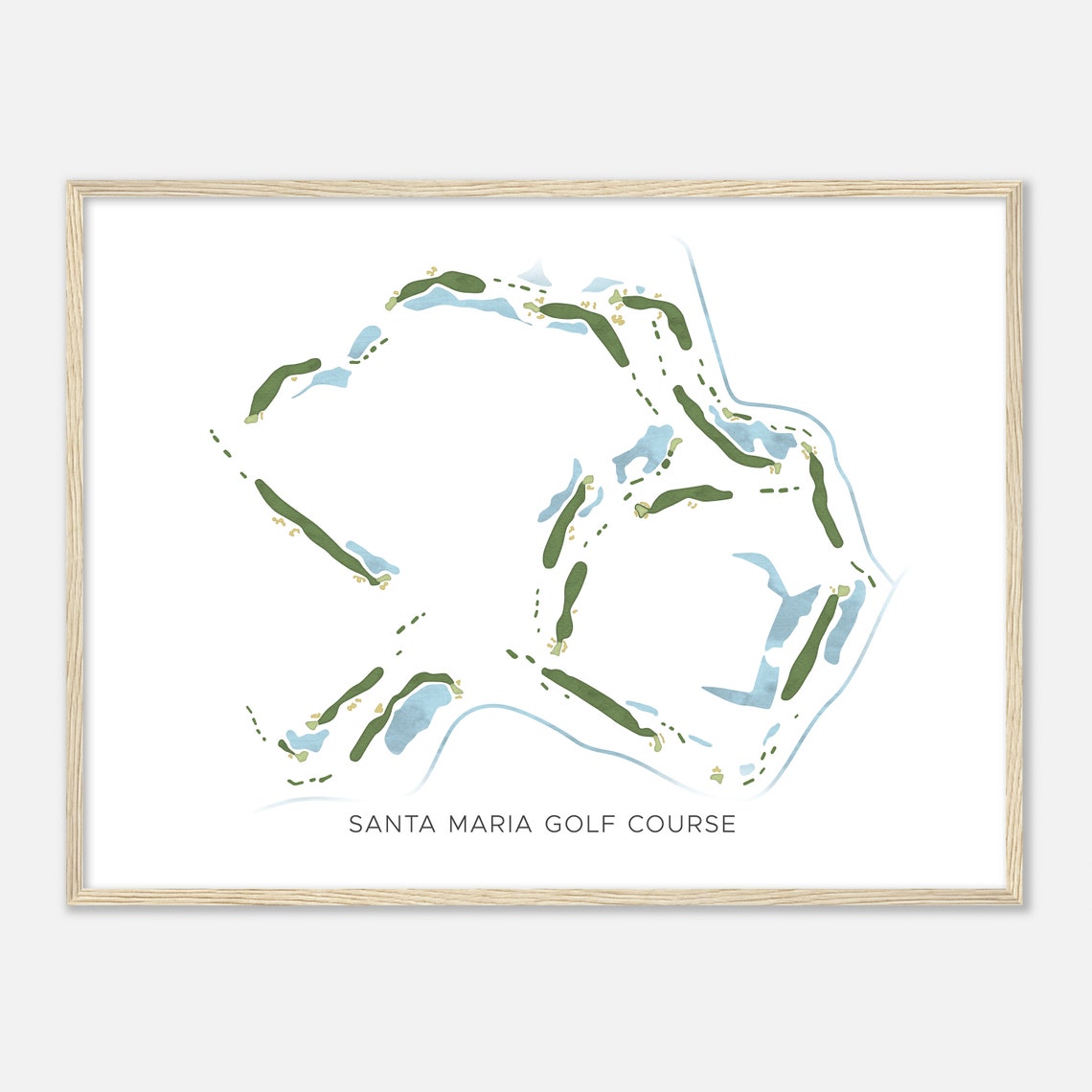 Santa Maria Golf Course Elegant Minimalist Fairway Map Poster - Image 2