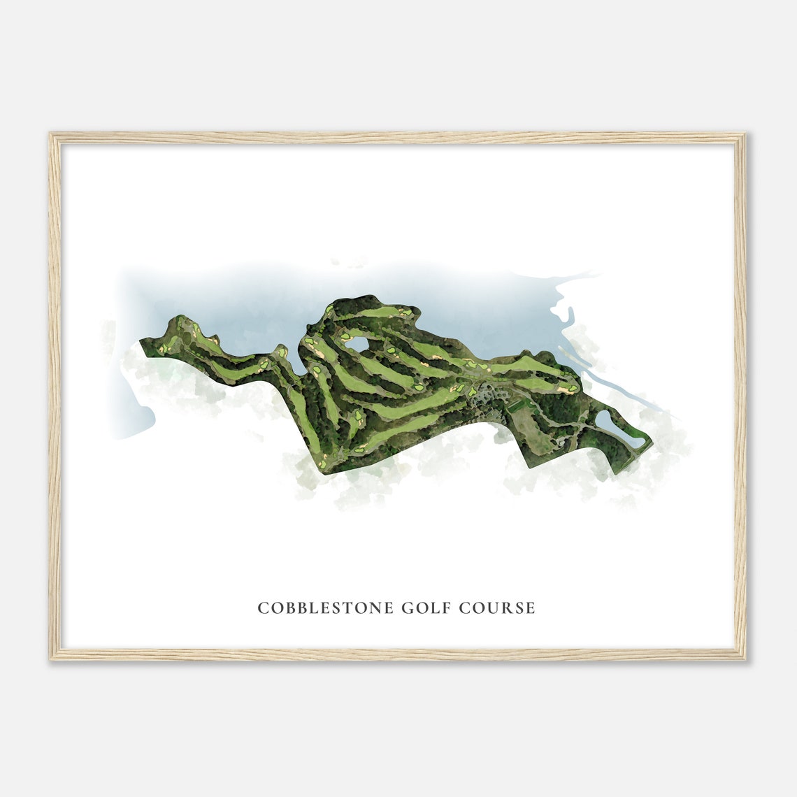 Cobblestone Golf Course Georgia Classic Watercolor Map Poster - Image 2