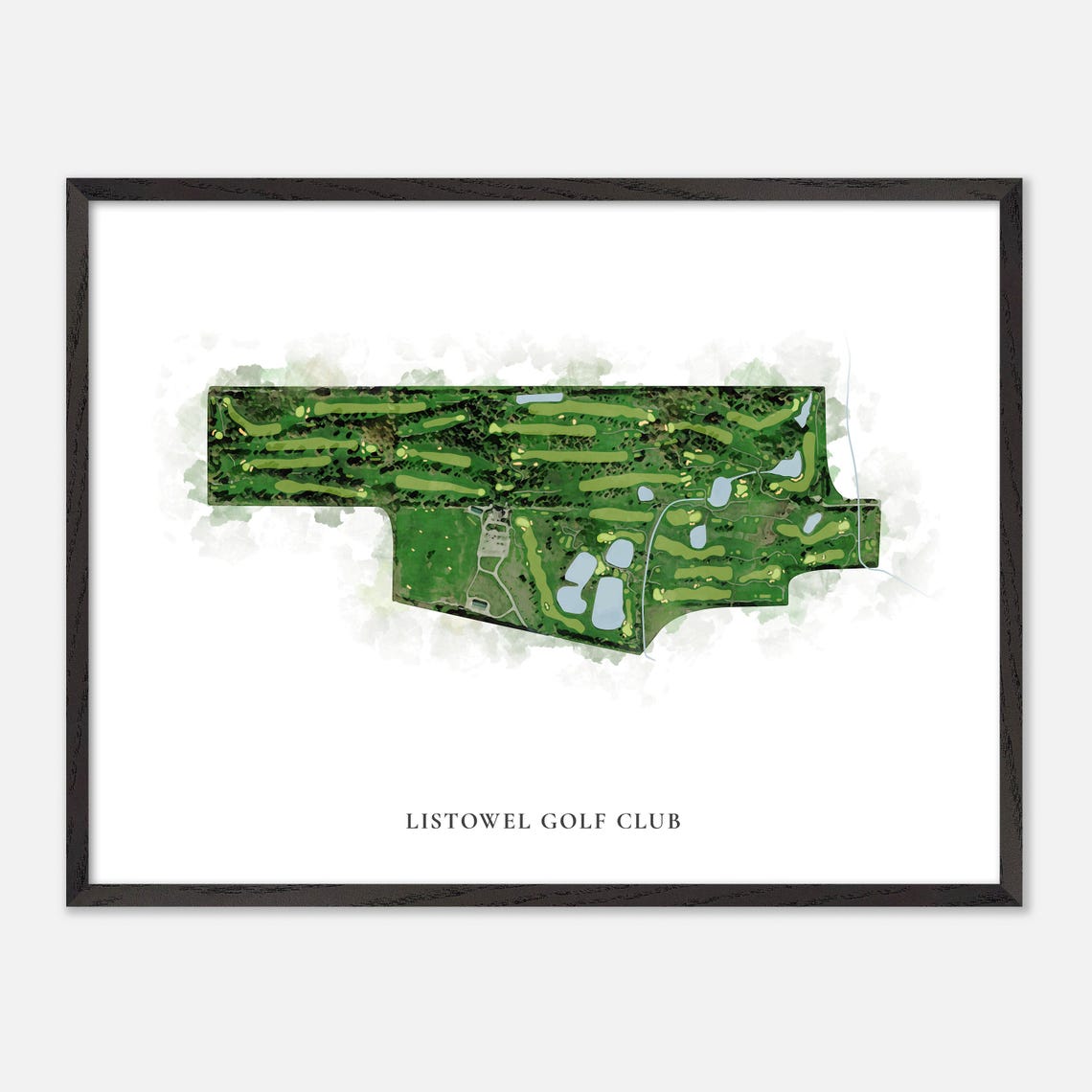 Listowel Golf Club Classic Watercolor Golf Course Layout Poster - Image 4