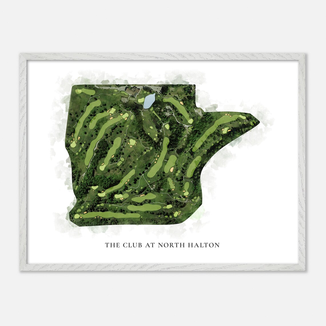 The Club at North Halton Ontario Classic Watercolor Map Poster - Image 3