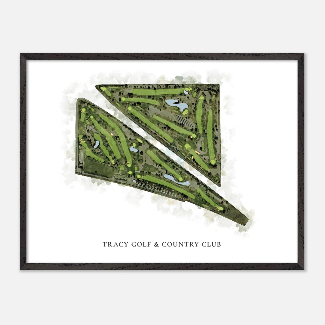 Tracy Golf and Country Club Classic Watercolor Course Map Poster - Image 5