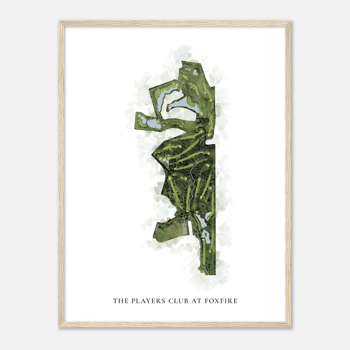 The Players Club At Foxfire Ohio Watercolor Aerial Map Golf Poster - Image 2