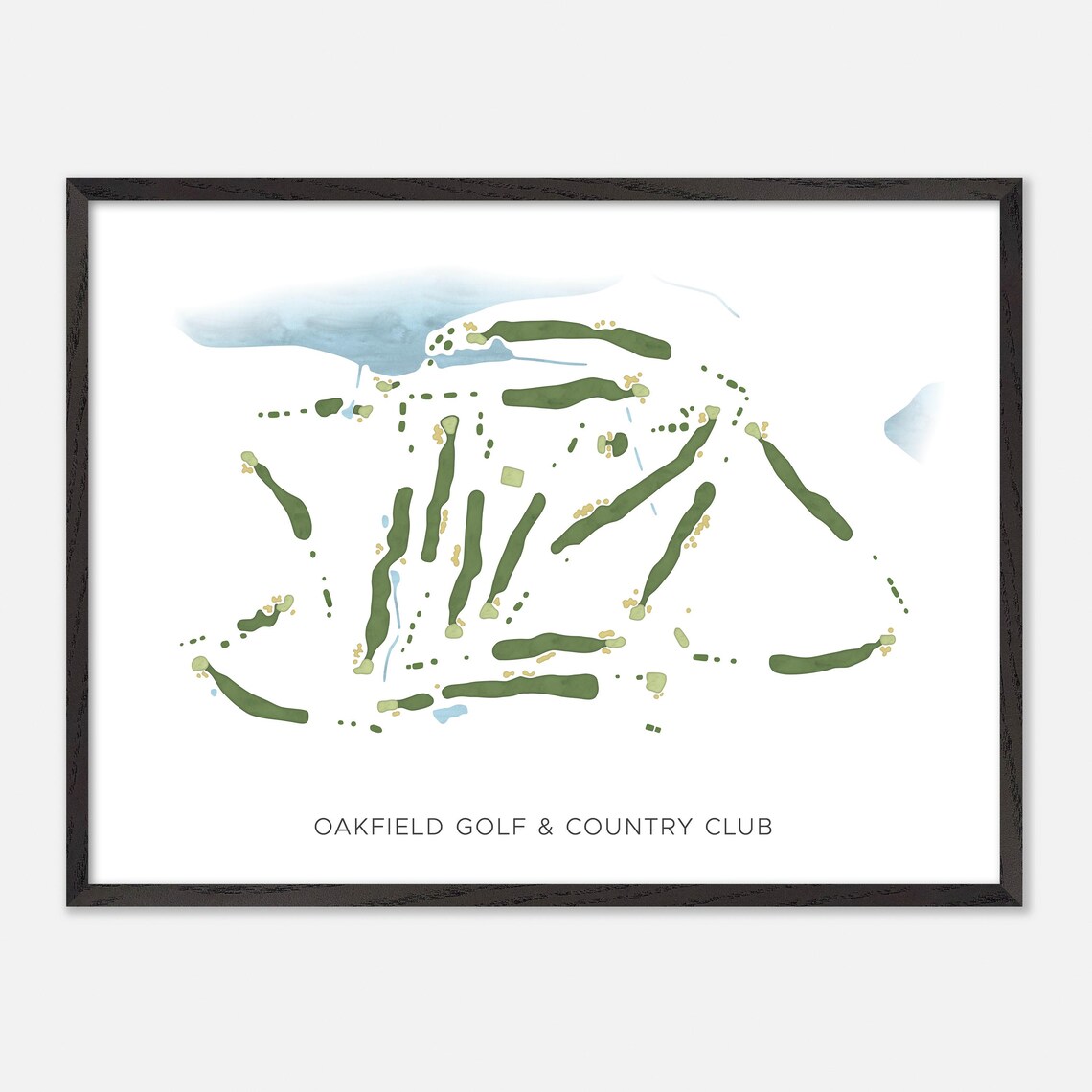 Oakfield Golf & Country Club Oakfield Canada Modern Watercolor Map Poster - Image 4