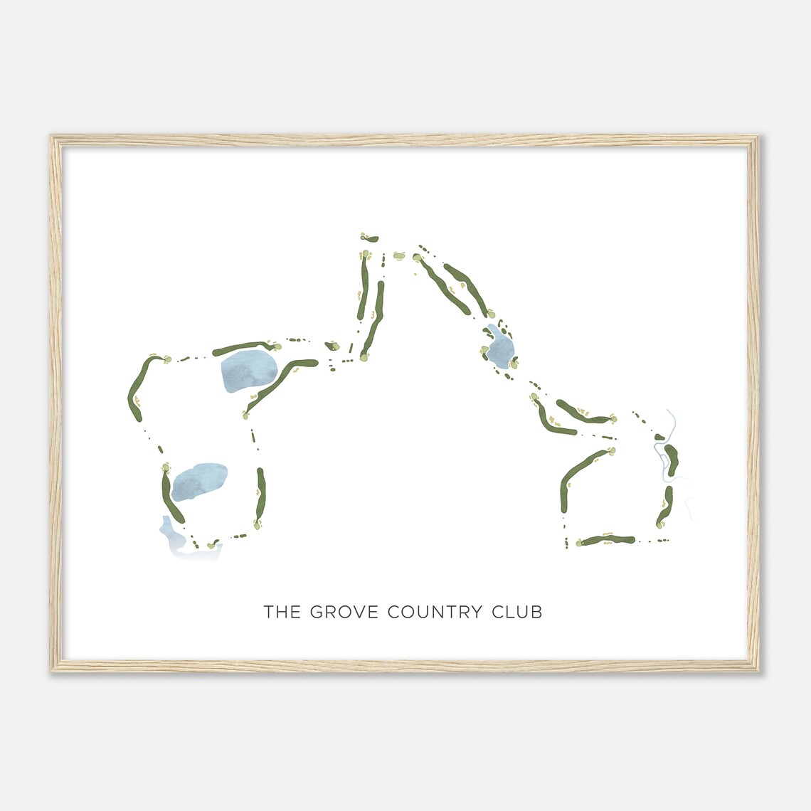 The Grove Country Club Minimalist Watercolor Course Map Poster - Image 2
