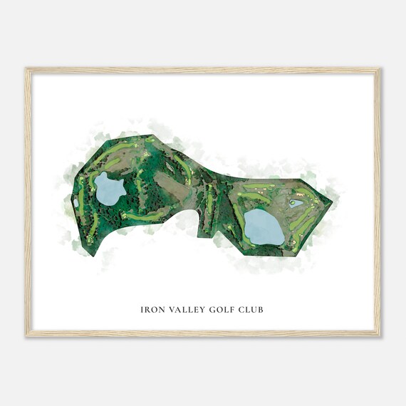 Iron Valley Golf Club Pennsylvania Classic Watercolor Map Golfer Gift Golf Wall Art Golf Poster Print Course Layout
