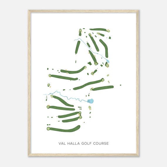 Val Halla Golf Course Maine Modern Watercolor Map Golfer Gift Golf Wall Art Golf Poster Print Course Layout