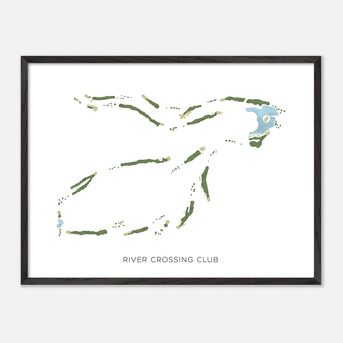 River Crossing Club Spring Branch Texas Modern Watercolor Map Golf Poster - Image 5