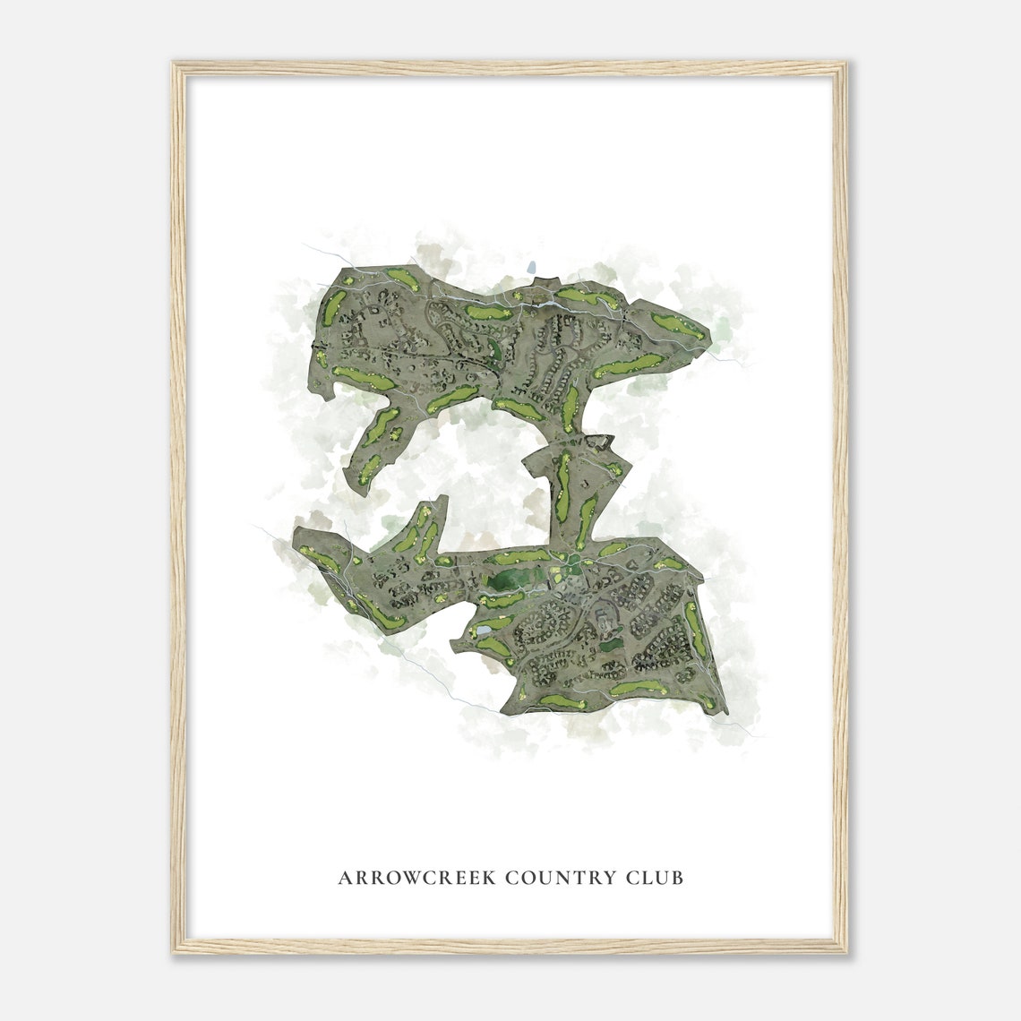 Arrowcreek Country Club Classic Watercolor Golf Course Map Poster