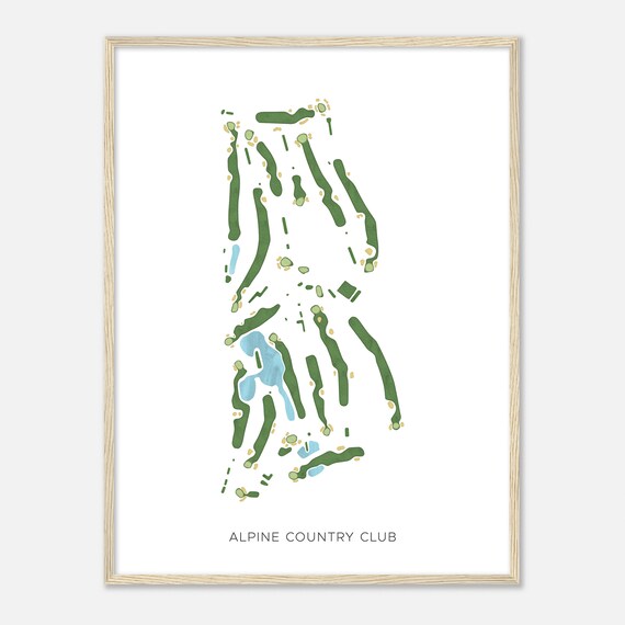 Alpine Country Club Rhode Island Modern Watercolor Map Golfer Gift Golf Wall Art Golf Poster Print Course Layout