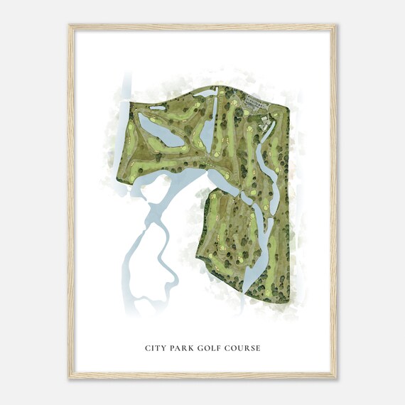 City Park Golf Course Louisiana Classic Watercolor Map Golfer Gift Golf Wall Art Golf Poster Print Course Layout