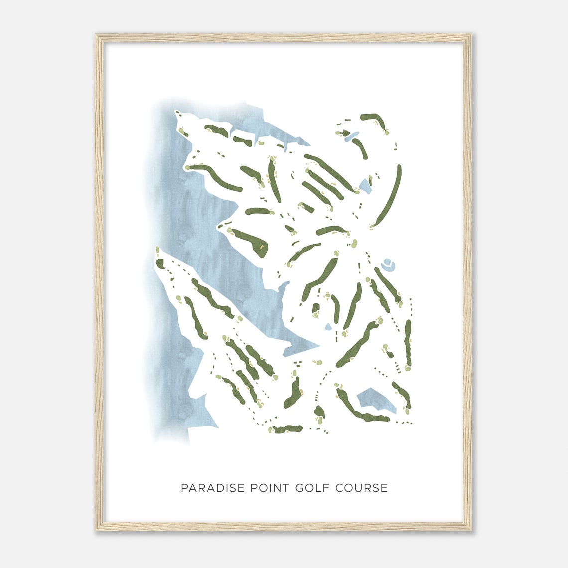 Paradise Point Golf Course Missouri Modern Watercolor Map Golfer Gift Golf Wall Art Golf Poster Print Course Layout