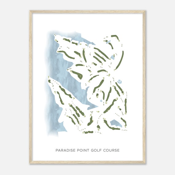 Paradise Point Golf Course Missouri Modern Watercolor Map Golfer Gift Golf Wall Art Golf Poster Print Course Layout