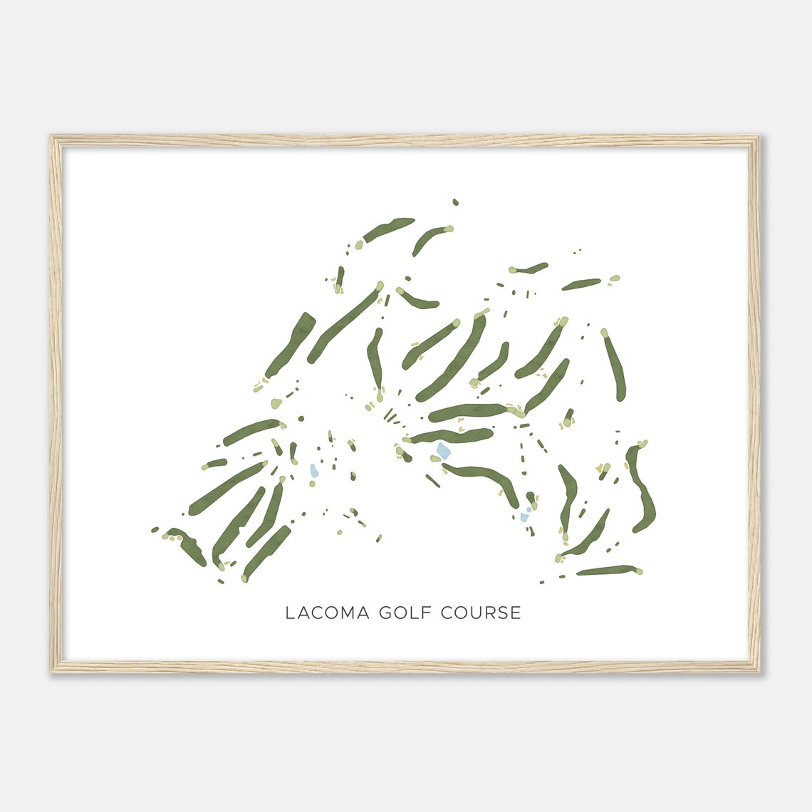 Lacoma Golf Course Modern Minimalist Watercolor Golf Map Poster - Image 2