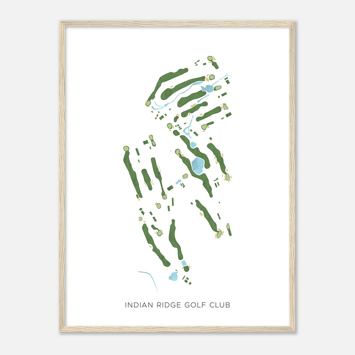 Indian Ridge Golf Club Massachusetts Modern Watercolor Map Golfer Gift Golf Wall Art Golf Poster Print Course Layout
