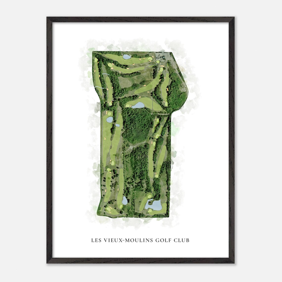 Les Vieux Moulins Golf Club Gatineau Classic Watercolor Map Poster - Image 2
