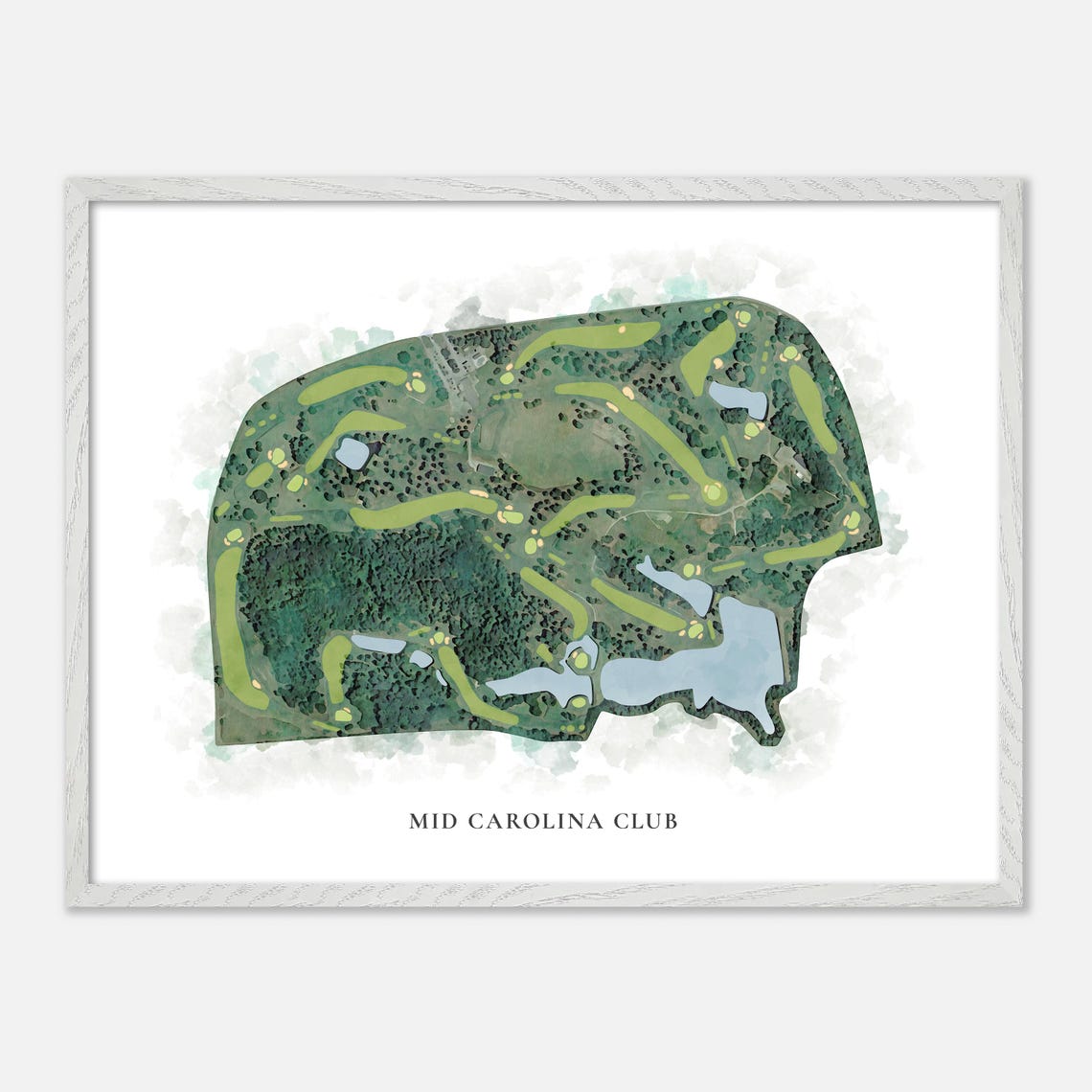 Mid Carolina Club South Carolina Classic Watercolor Map Golf Poster - Image 4