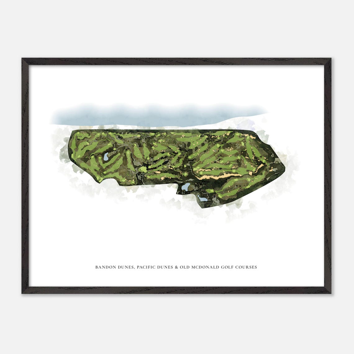 Bandon Dunes Pacific Dunes Old McDonald Golf Courses Map Art Poster - Image 5