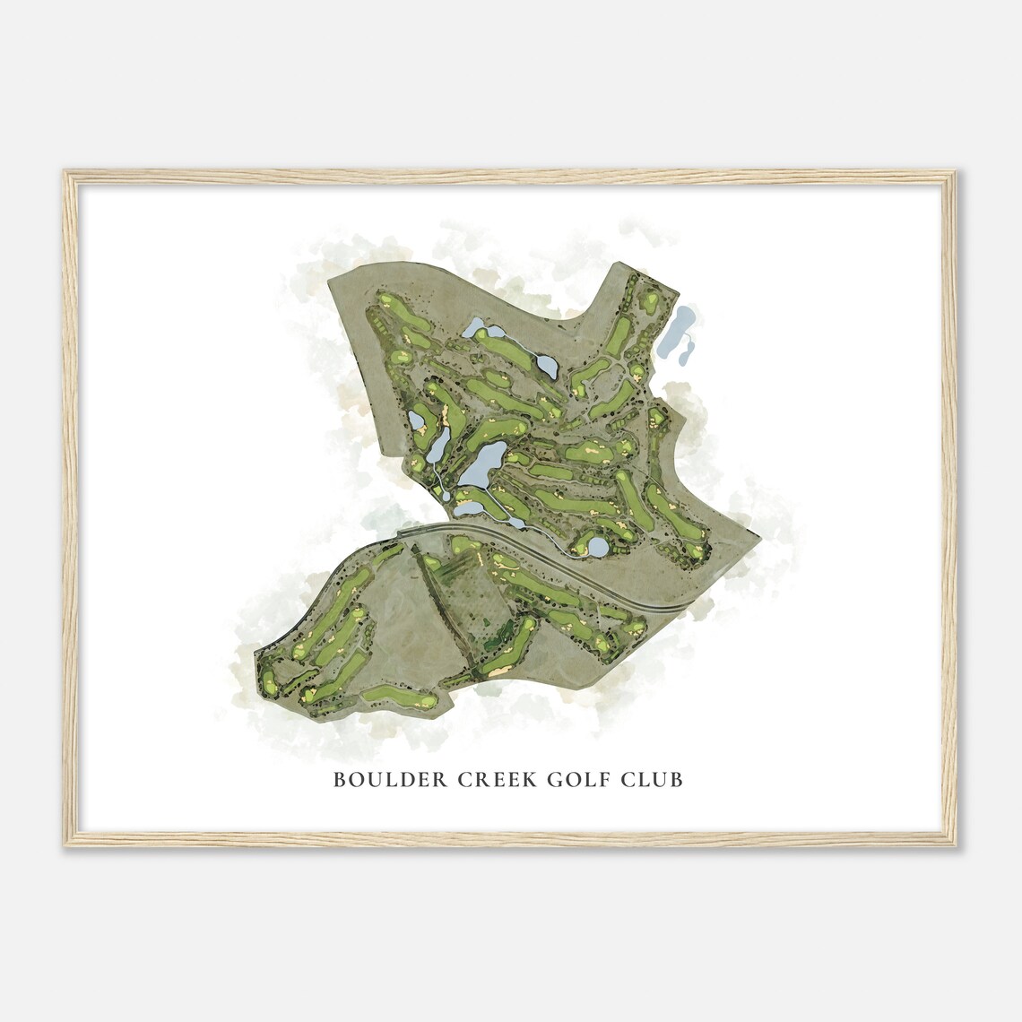 Boulder Creek Golf Club Nevada Classic Watercolor Map Golfer Gift Golf Wall Art Golf Poster Print Course Layout - Image 2