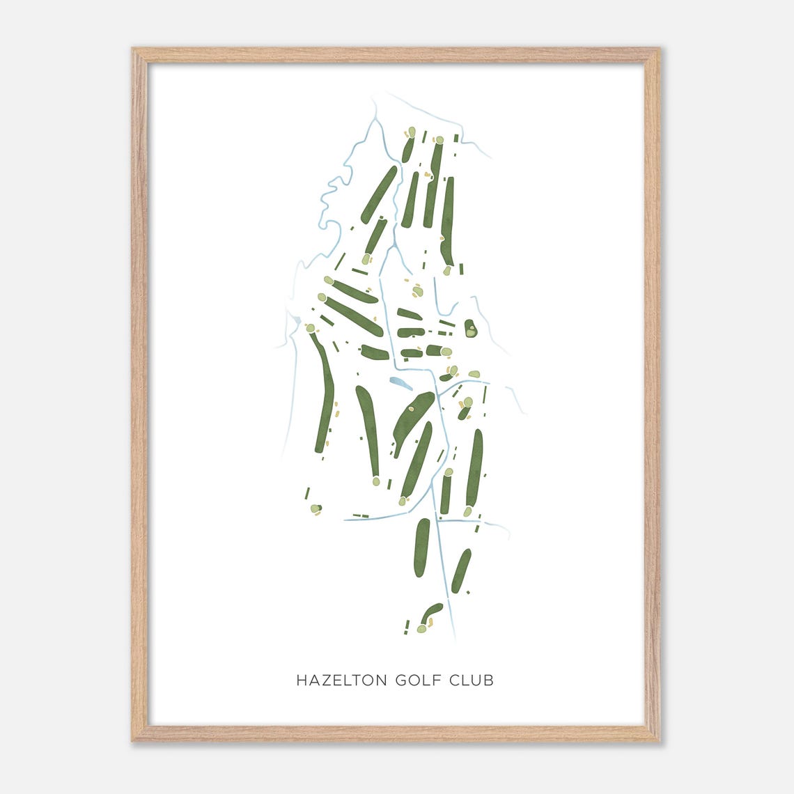 Hazelton Golf Club Massachusetts Modern Watercolor Map Poster - Image 2