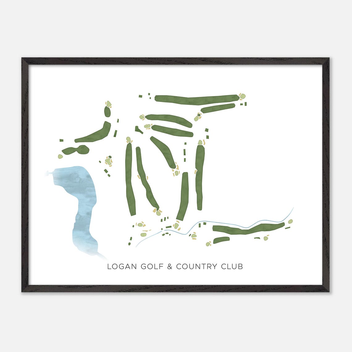Logan Golf & Country Club Utah Modern Watercolor Course Map Poster - Image 5