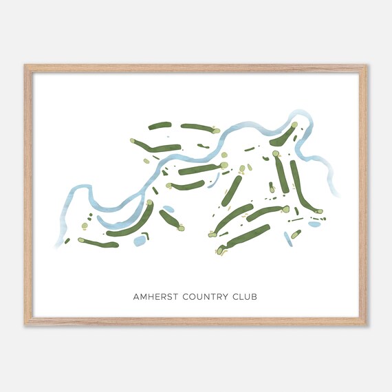 Amherst Country Club New Hampshire Modern Watercolor Map Poster