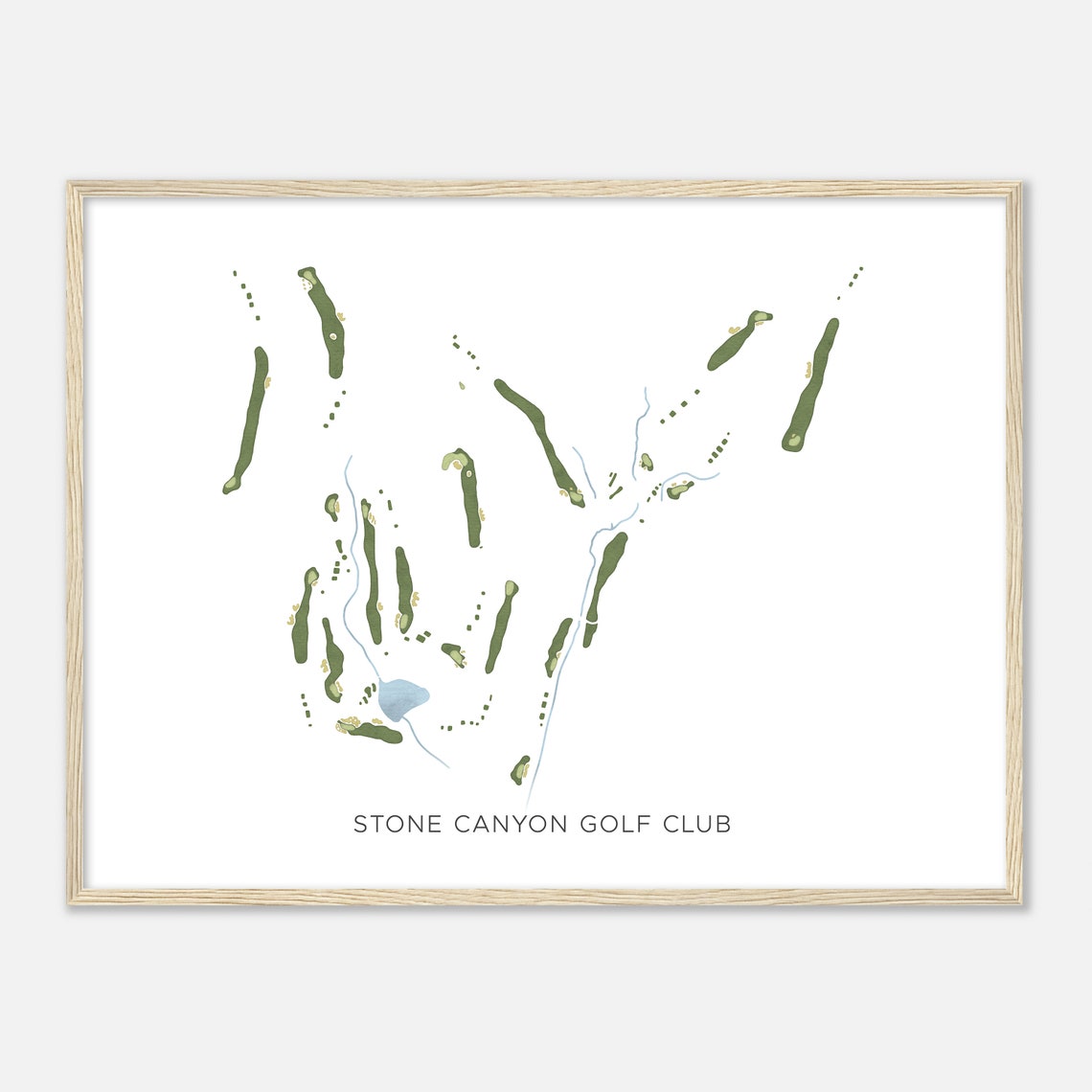Stone Canyon Golf Club Minimalist Watercolor Fairway Map Poster - Image 2