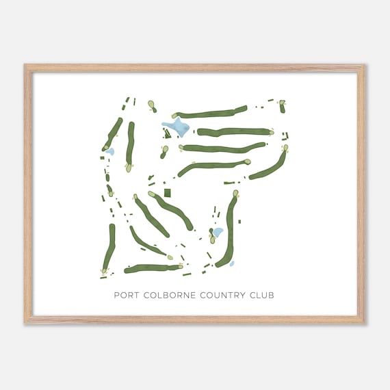 Port Colborne Country Club Canada Modern Watercolor Map Poster